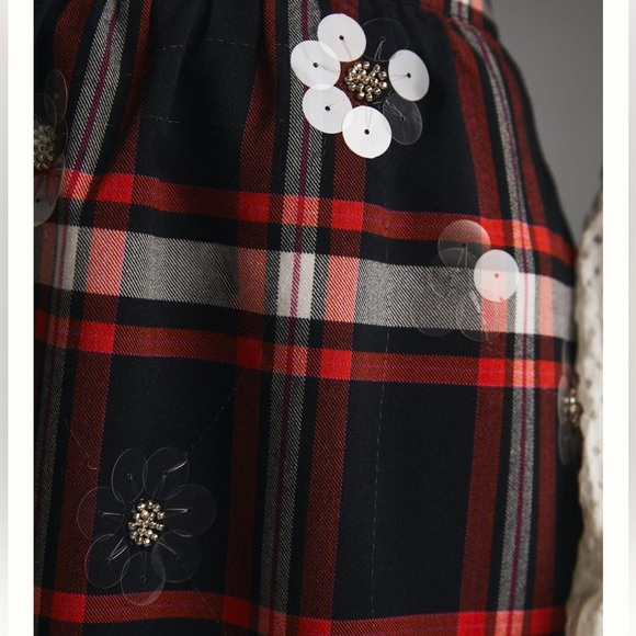 Anthropologie Maeve embellished plaid midi skirt. - Picture 3 of 14